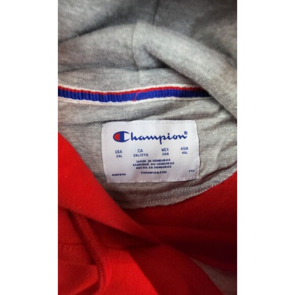 Champion PowerBlend Fleece Pullover Hoodie Red Mens XXL NWT Embroidered Logo - Picture 3 of 8